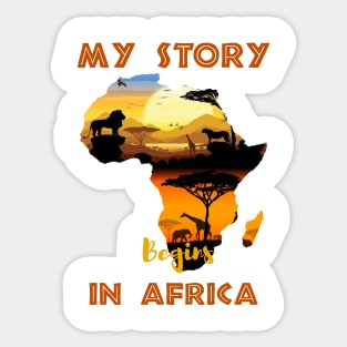 Black History Month my story begins in Africa Sticker